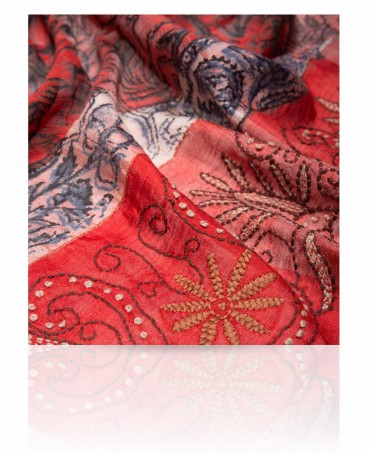 Шарф Женский SN-EMB.PRINT/BEIGE